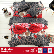 Druck-Polyester-Leinen-Nizza Blumen-Microfiber 3D Bettbezug